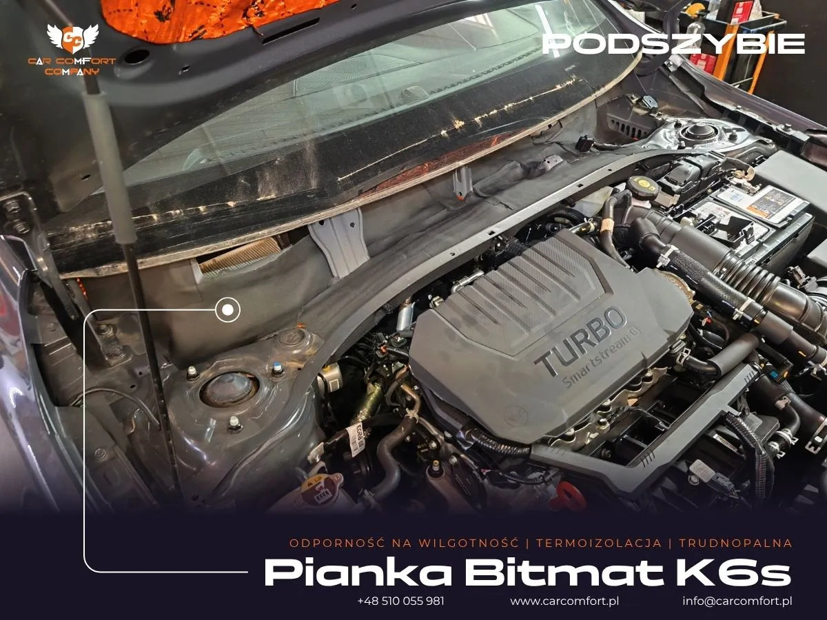  Druga warstwa pianki Bitmat K6s na podszybiu Kia X-Ceed.