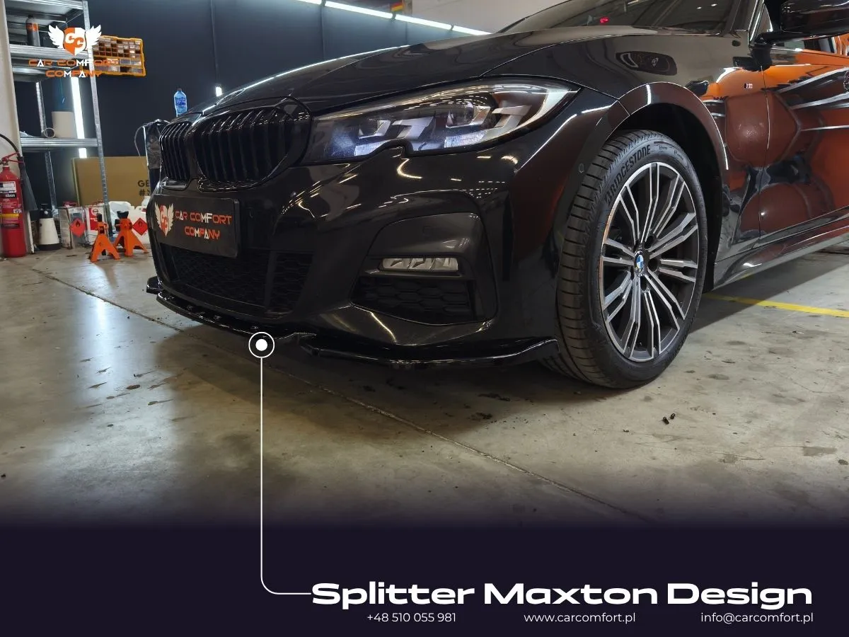 Precyzyjna instalacja przedniego splittera Maxton Design, podkreślającego dynamiczny przód BMW 3 G20.