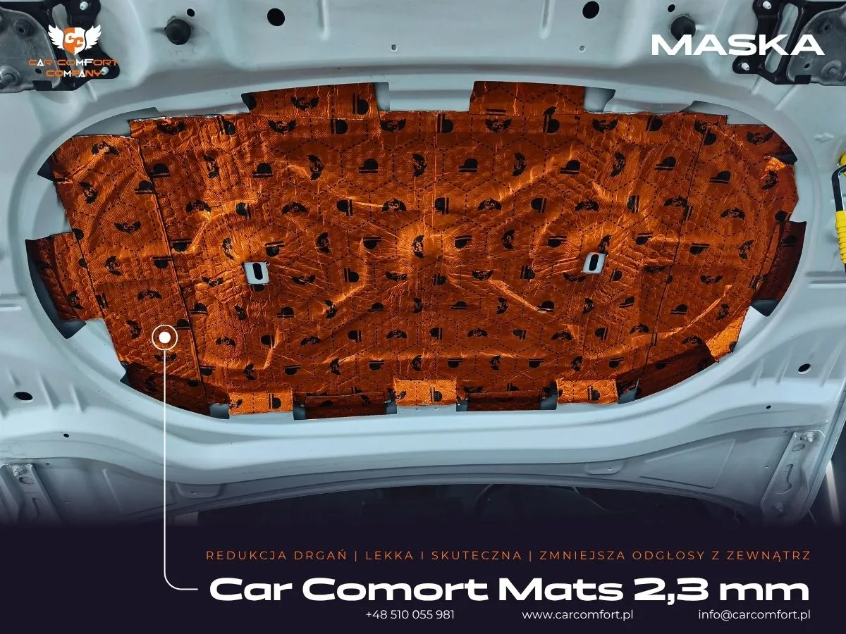 Wyciszenie wewnętrznej strony maski silnika w Cupra Formentor matą Car Comfort Mats.