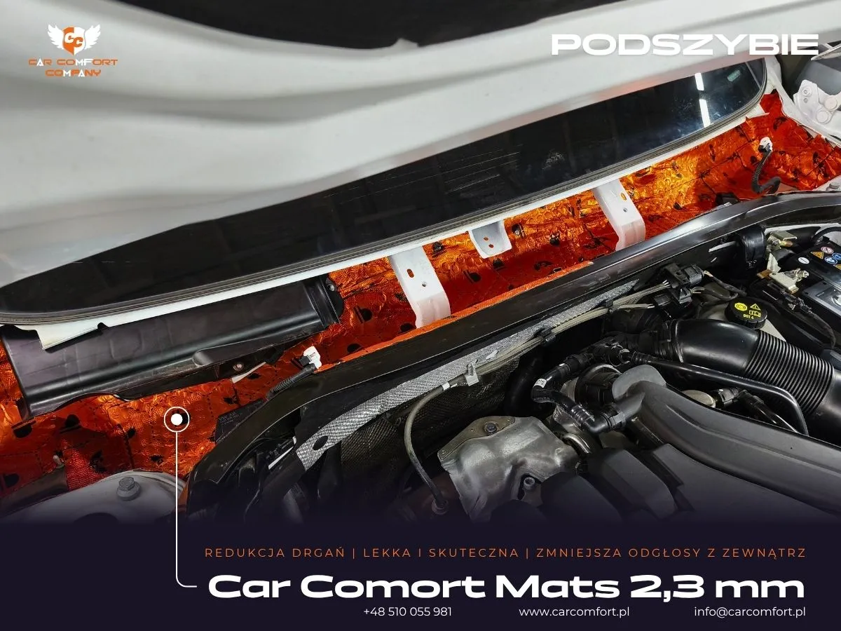 Pierwsza warstwa wyciszenia podszybia w Cupra Formentor matą Car Comfort Mats.