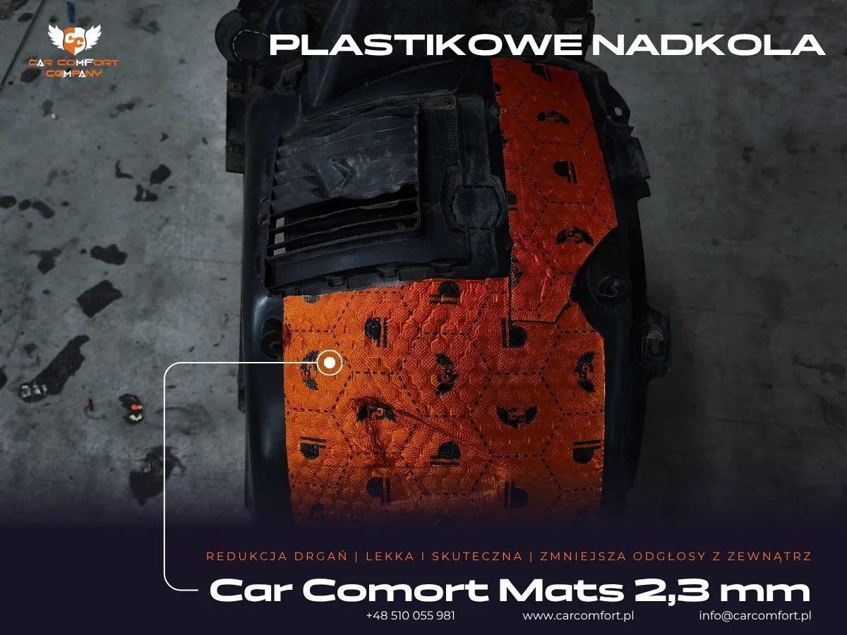  Pierwsza warstwa wyciszenia plastikowej osłony nadkola w Cupra Formentor matą Car Comfort Mats.