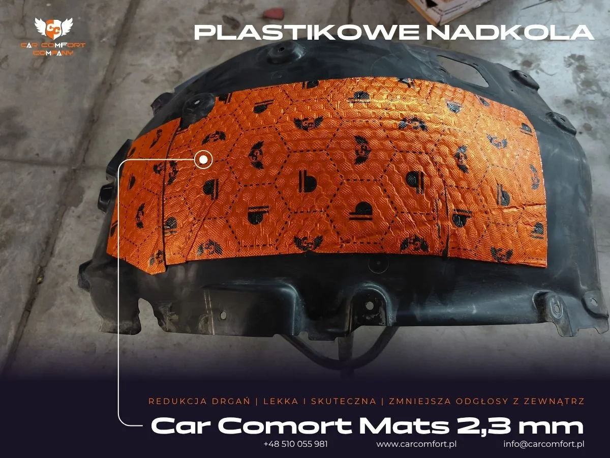 Wyciszenie plastikowego nadkola matą Car Comfort Mats 2,3 mm w BMW Serii 4.