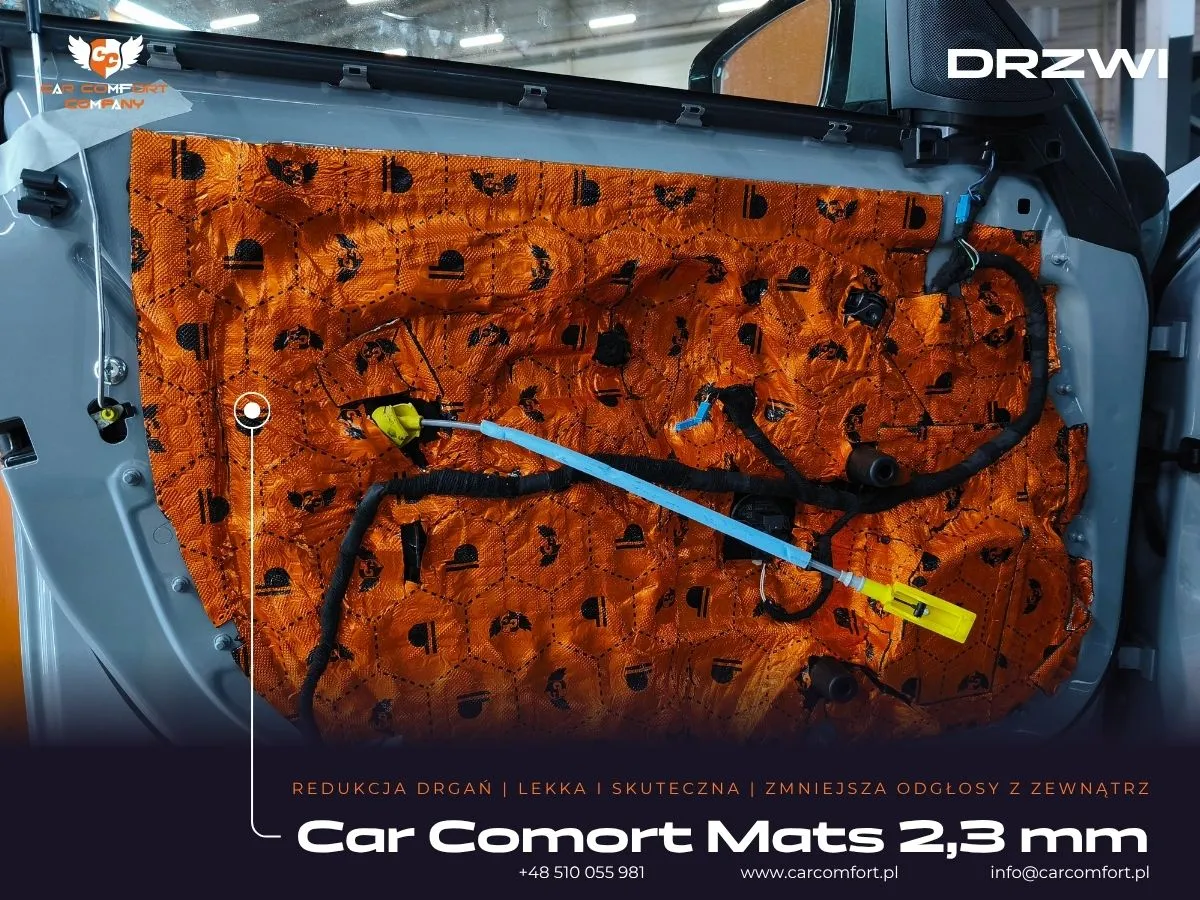 Wygłuszanie boczków drzwi matą Car Comfort Mats 2,3 mm w BMW Serii 4.