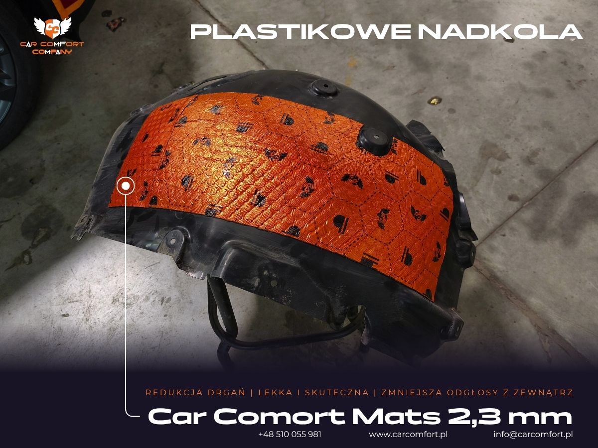 Wyciszenie plastikowego nadkola matą Car Comfort Mats 2,3 mm w BMW Serii 4.