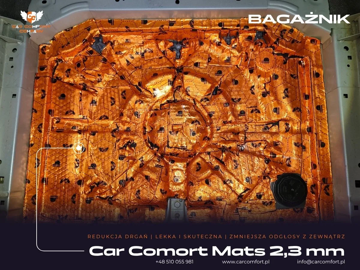 Wygłuszanie podłogi bagażnika matą Car Comfort Mats w Citroenie Picasso.