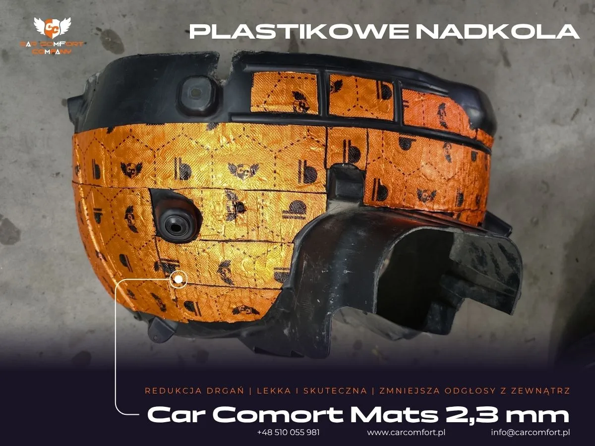 Mata Car Comfort Mats jako pierwsza warstwa na plastikowym nadkolu Citroena Picasso.