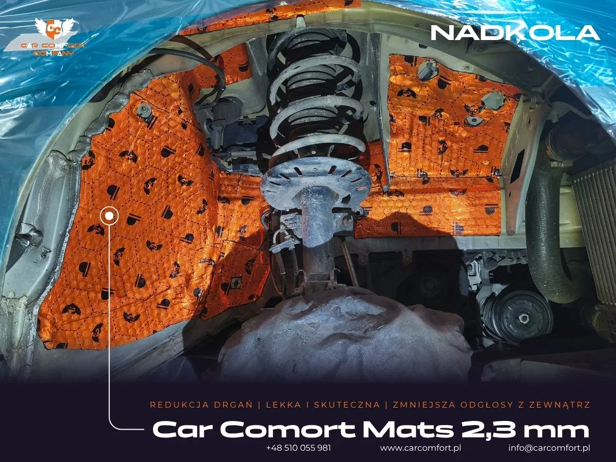 Mata Car Comfort Mats na metalowym nadkolu Citroena Picasso.