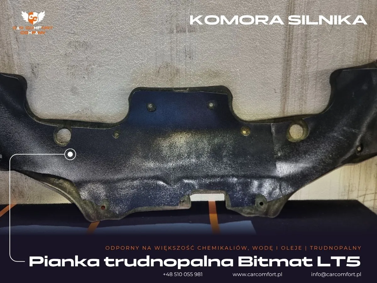 Pianka Bitmat LT5 na masce silnika Forda Transita Kampera.