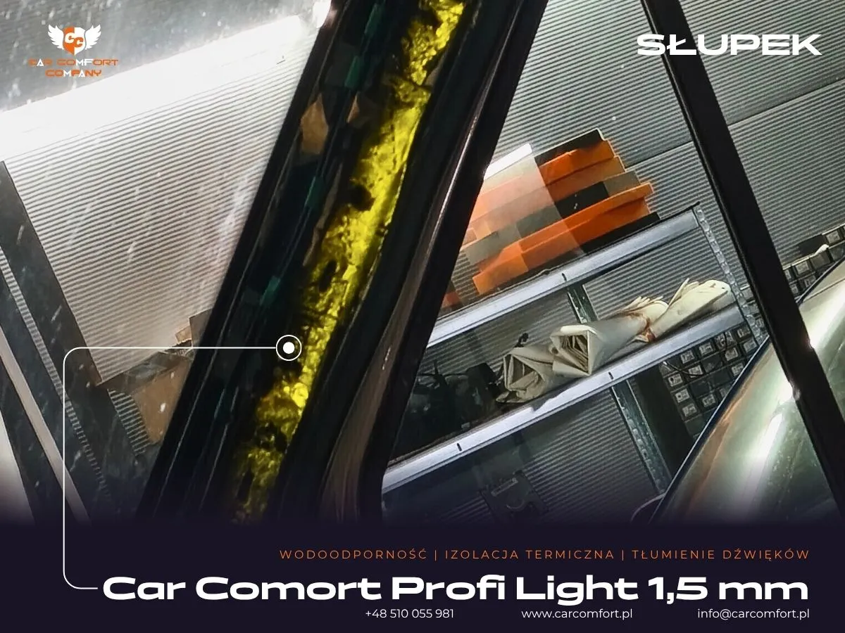 Mata Car Comfort Profi 1,5 mm na metalowym słupku Forda Transita Kampera.Mata Car Comfort Profi 1,5 mm na plastikowym słupku Forda Transita Kampera.