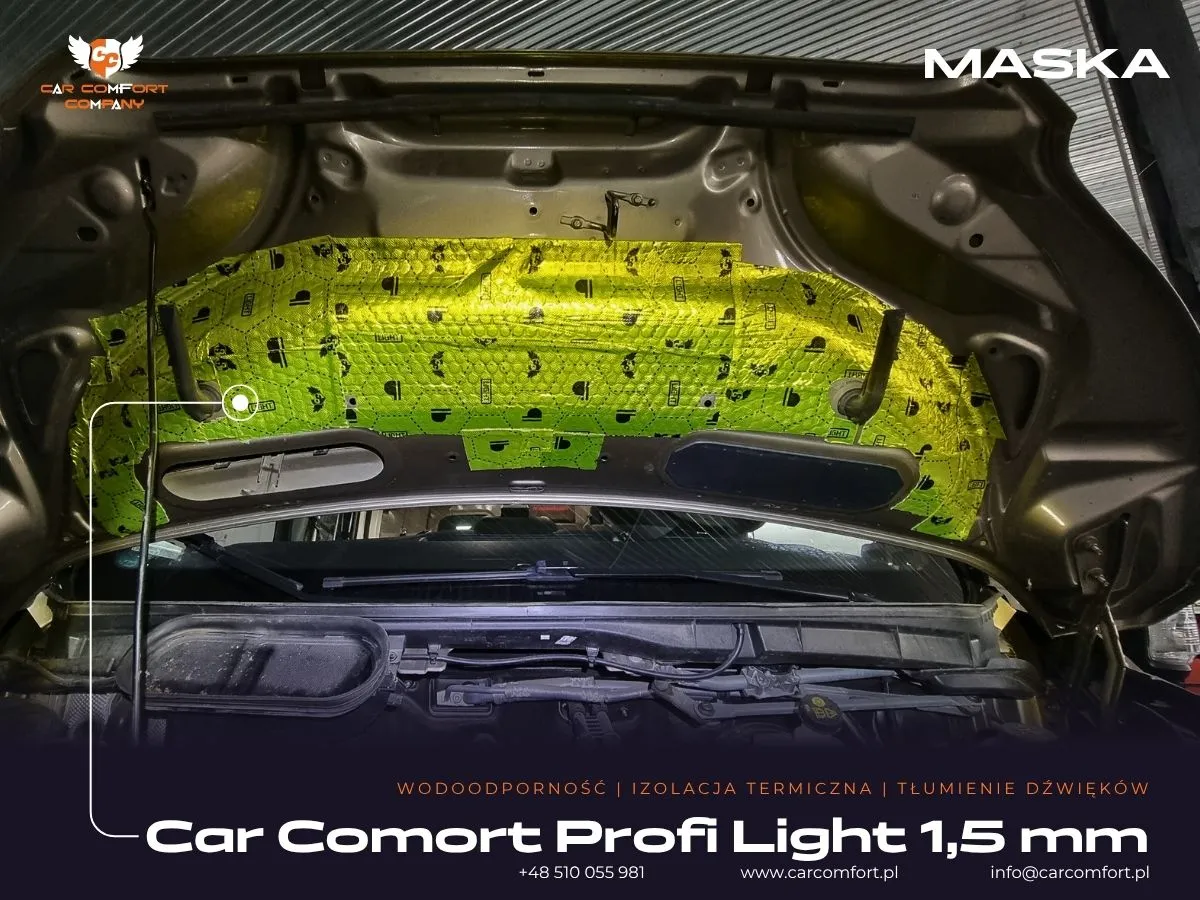 Mata Car Comfort Profi 1,5 mm na masce silnika Forda Transita Kampera.