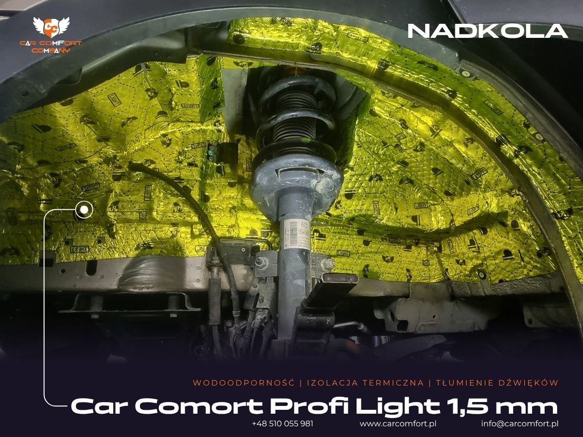 Mata Car Comfort Profi 1,5 mm na metalowym nadkolu Forda Transita Kampera.