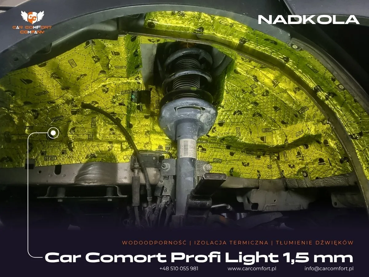 Mata Car Comfort Profi 1,5 mm na metalowym nadkolu Forda Transita Kampera.