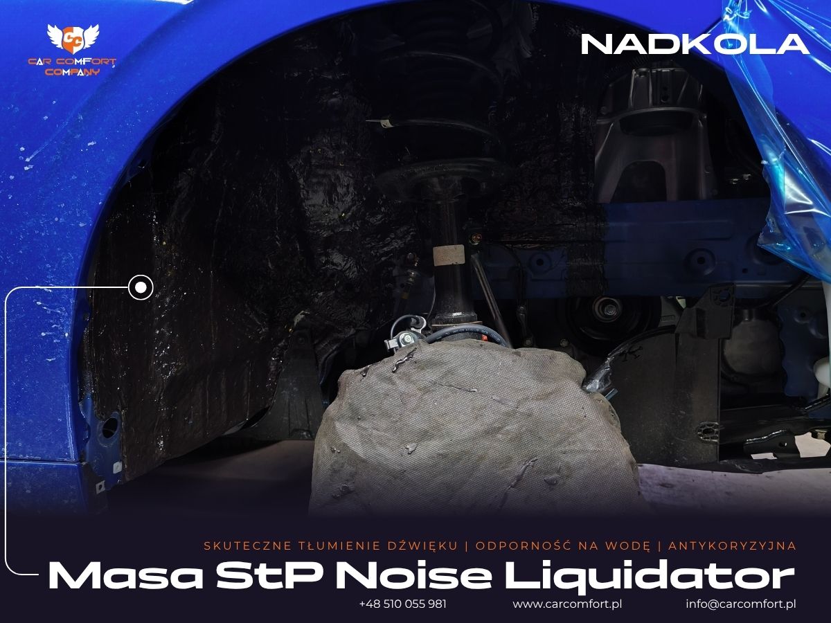 Aplikacja StP Noise Liquidator na metalowym nadkolu Honda Civic XI.