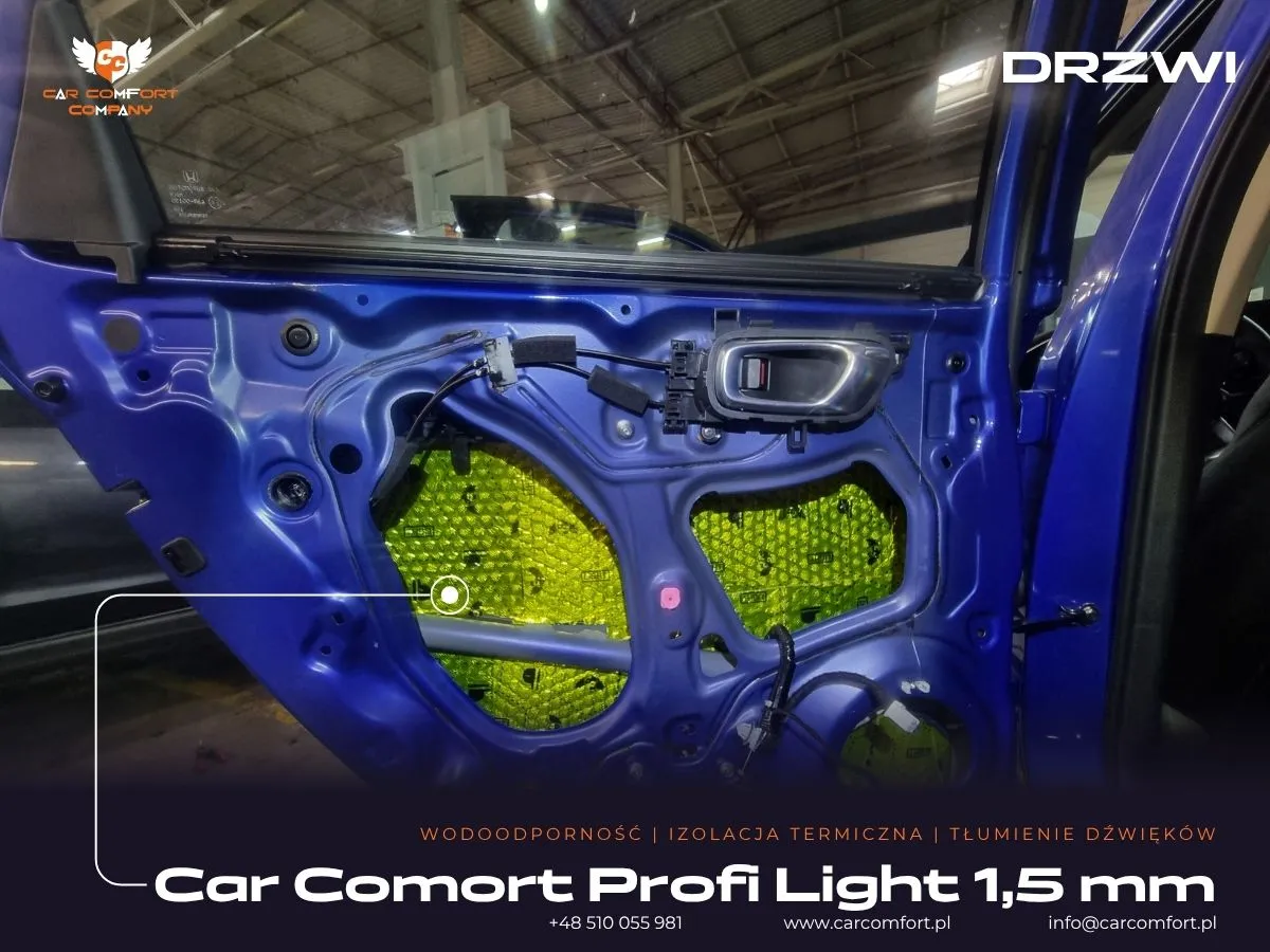 Mata butylowa Car Comfort Profi na wewnętrznej blasze drzwi Honda Civic XI.