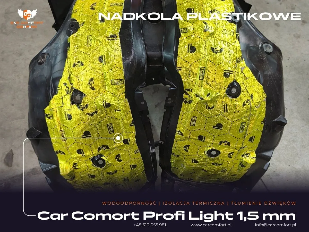 Mata Car Comfort Profi jako pierwsza warstwa na plastikowym nadkolu Honda Civic XI.