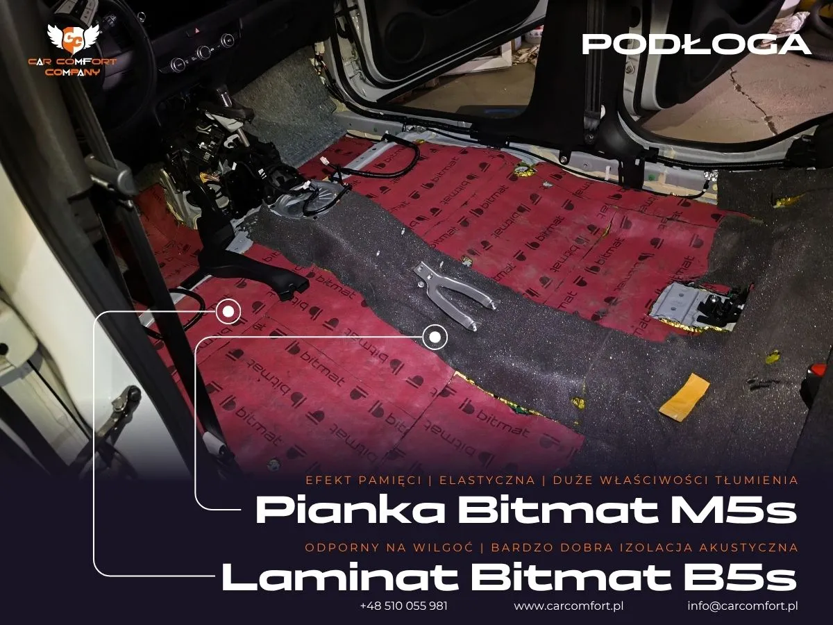 Kompleksowe wyciszenie podłogi Honda Jazz z Bitmat M5s.