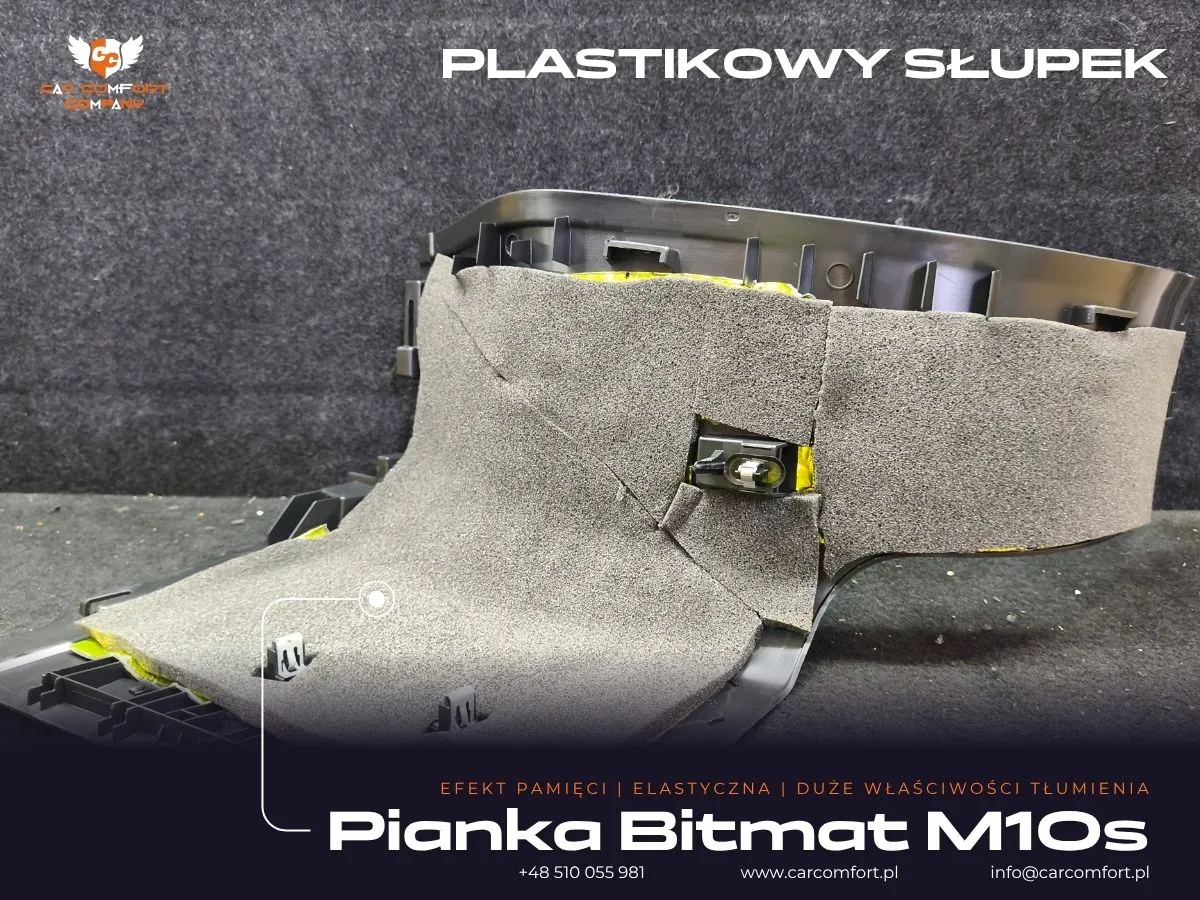 Pianka Bitmat M10s na plastikowym słupku Land Rover Defender.