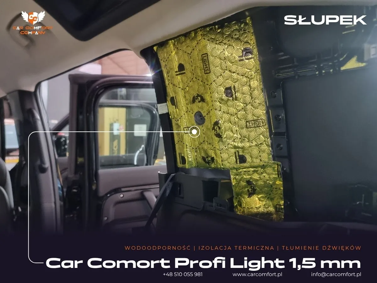 Mata Car Comfort Profi na metalowym słupku Land Rover Defender.