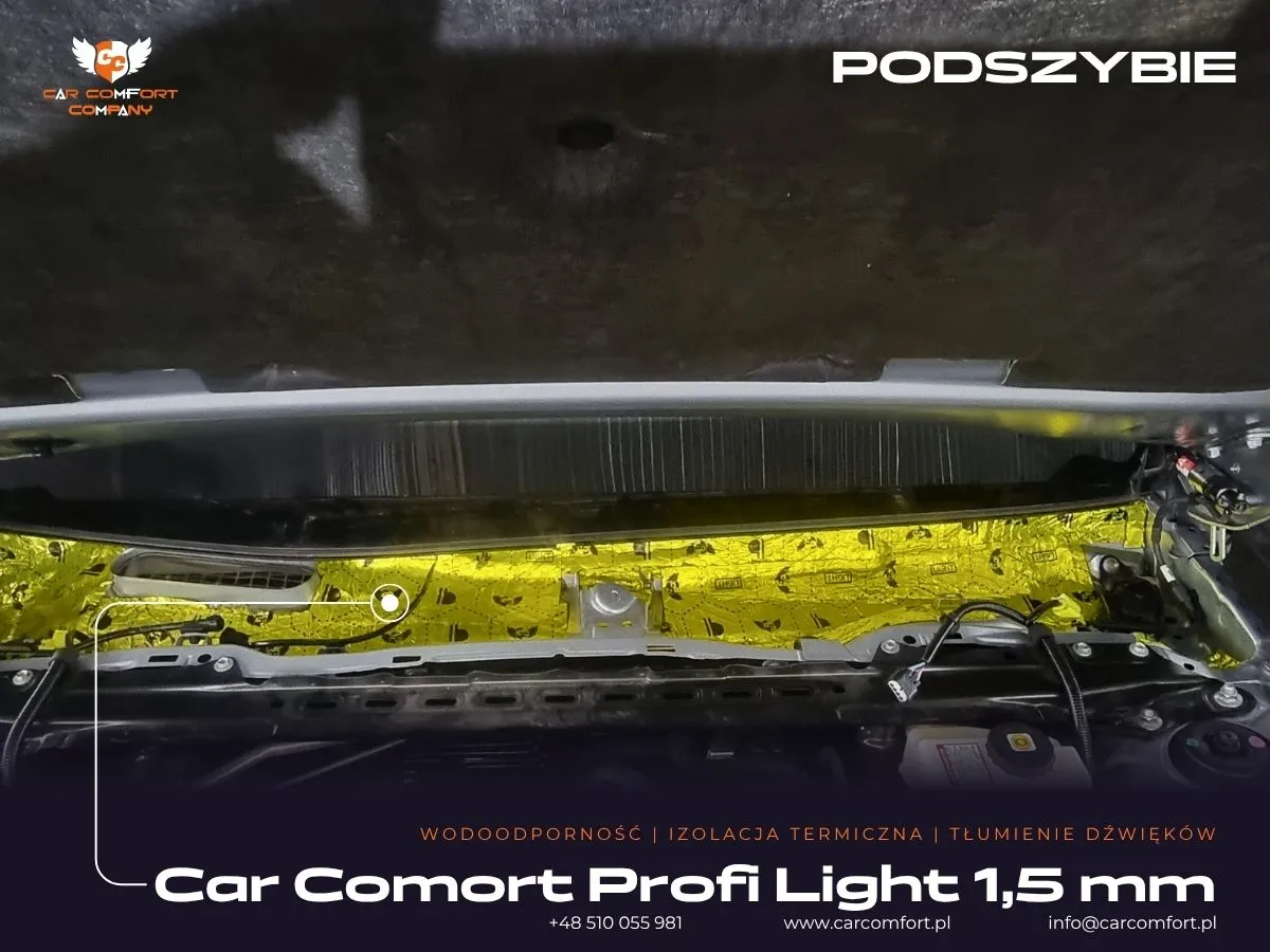 Wyciszenie podszybia matą Car Comfort Profi w Lexusie ES300h.