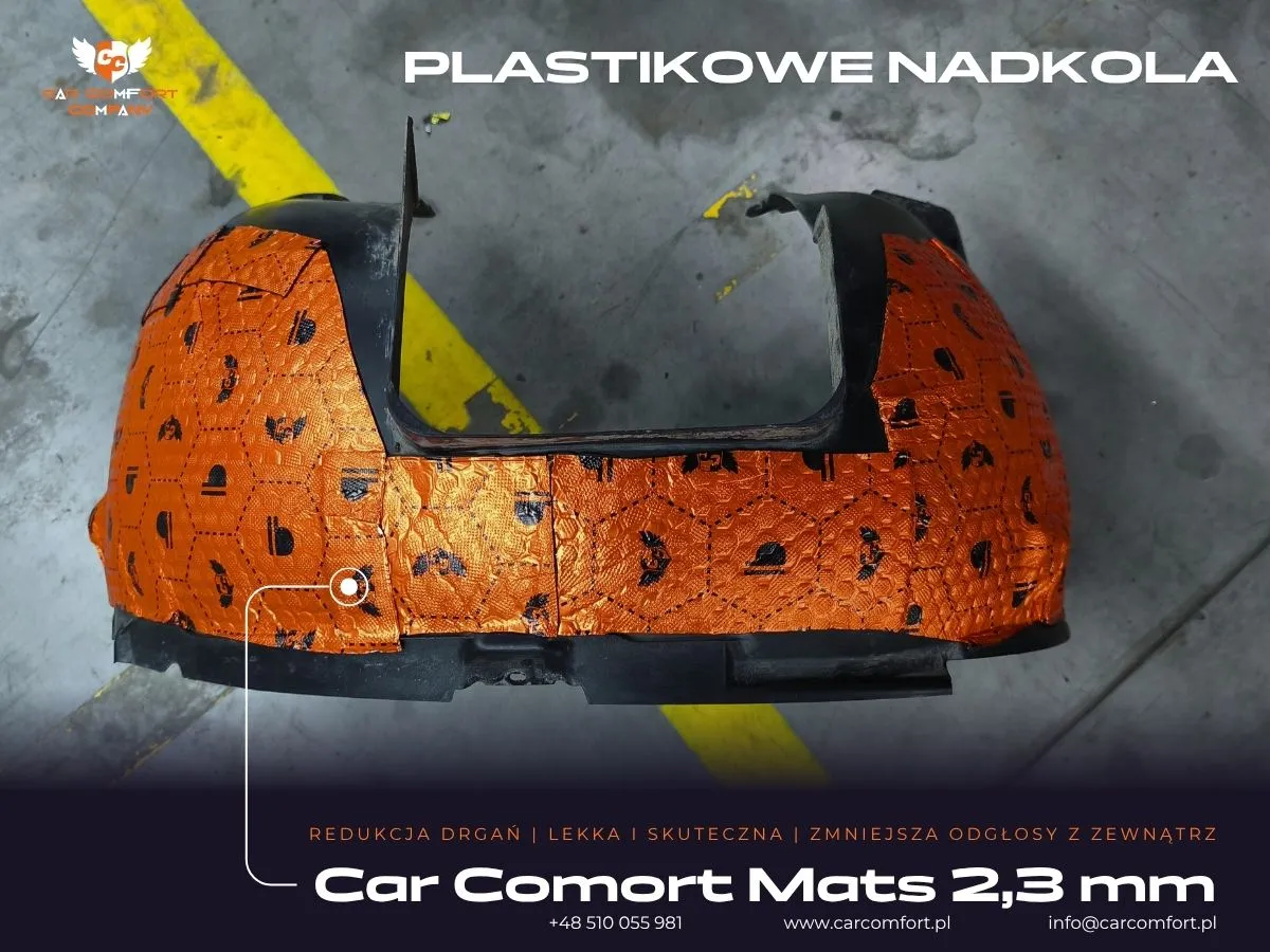 Mata Car Comfort Mats jako pierwsza warstwa na plastikowym nadkolu Volkswagen California Beach.