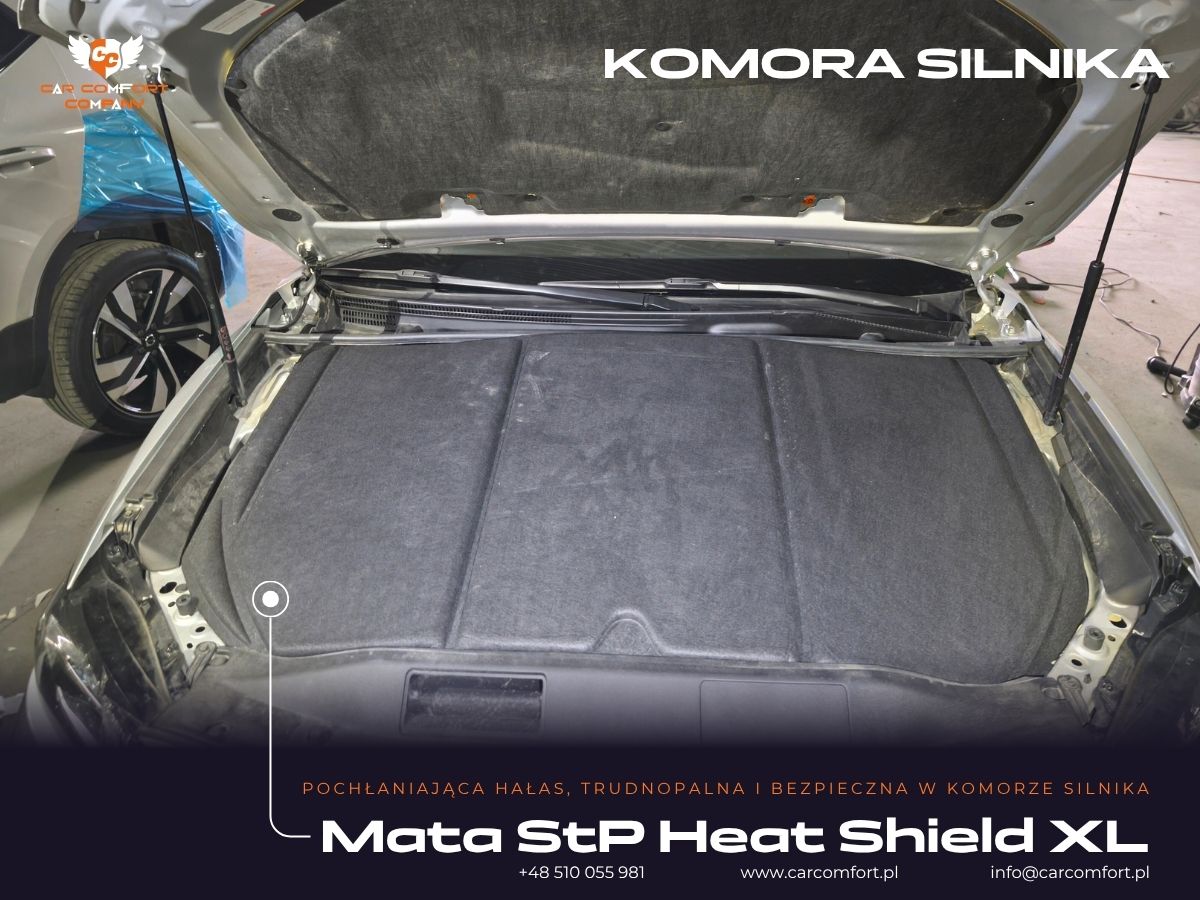 Materiał Heatshield XL w komorze silnika Toyota Camry.
