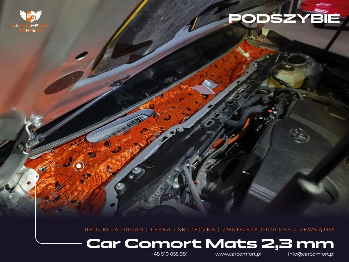 Wyciszenie podszybia matą Car Comfort Mats w Toyota Camry.