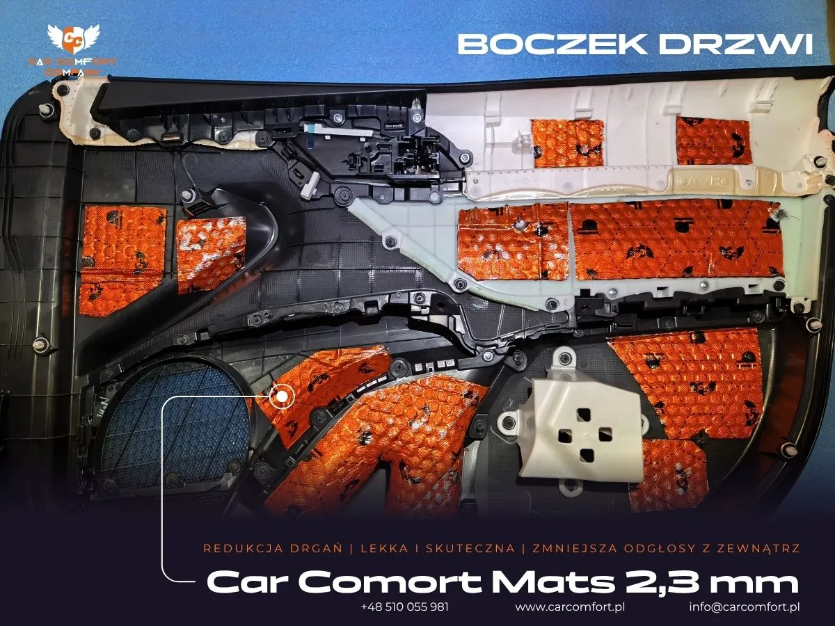 Wyciszenie boczków drzwi matą Car Comfort Mats w Toyota Camry.
