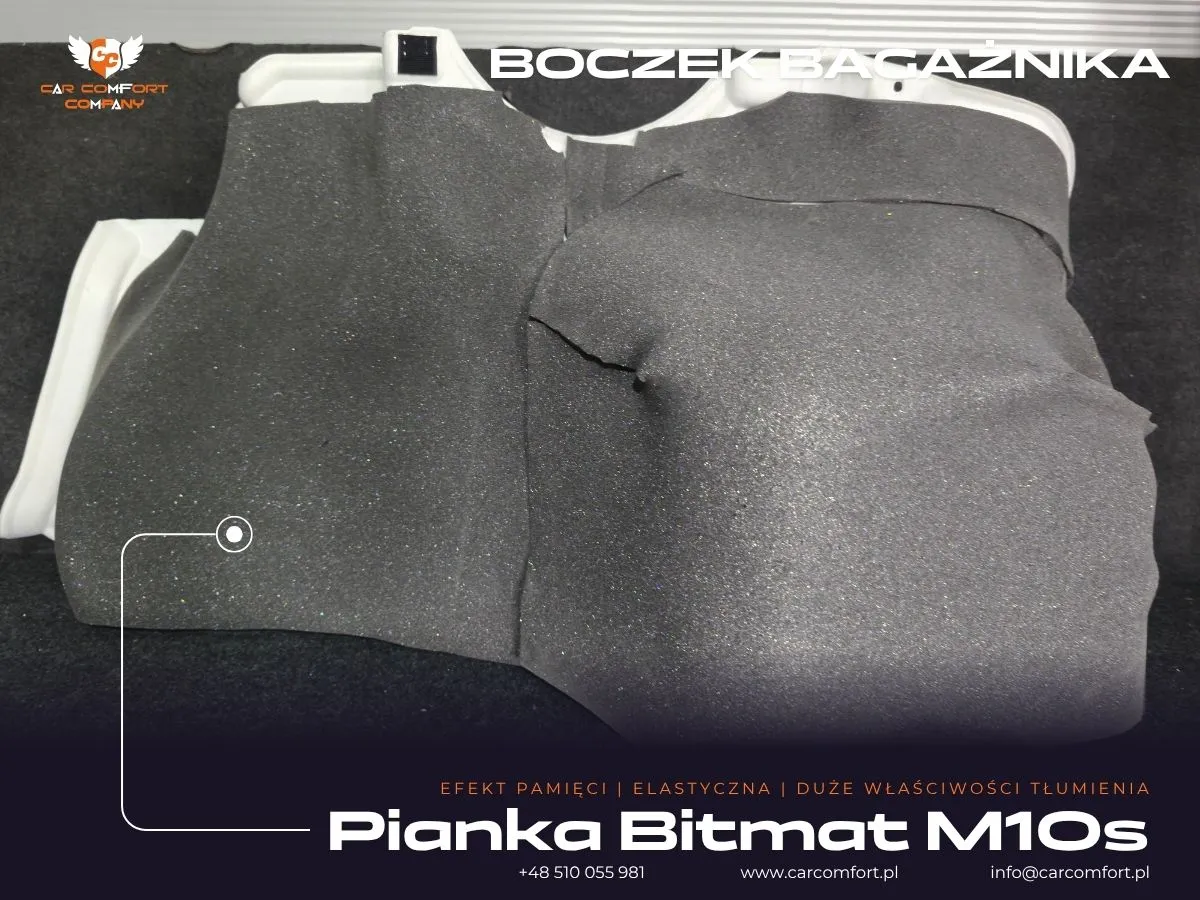 Pianka Bitmat M5s na tapicerce tylnej klapy bagażnika Toyota Camry.