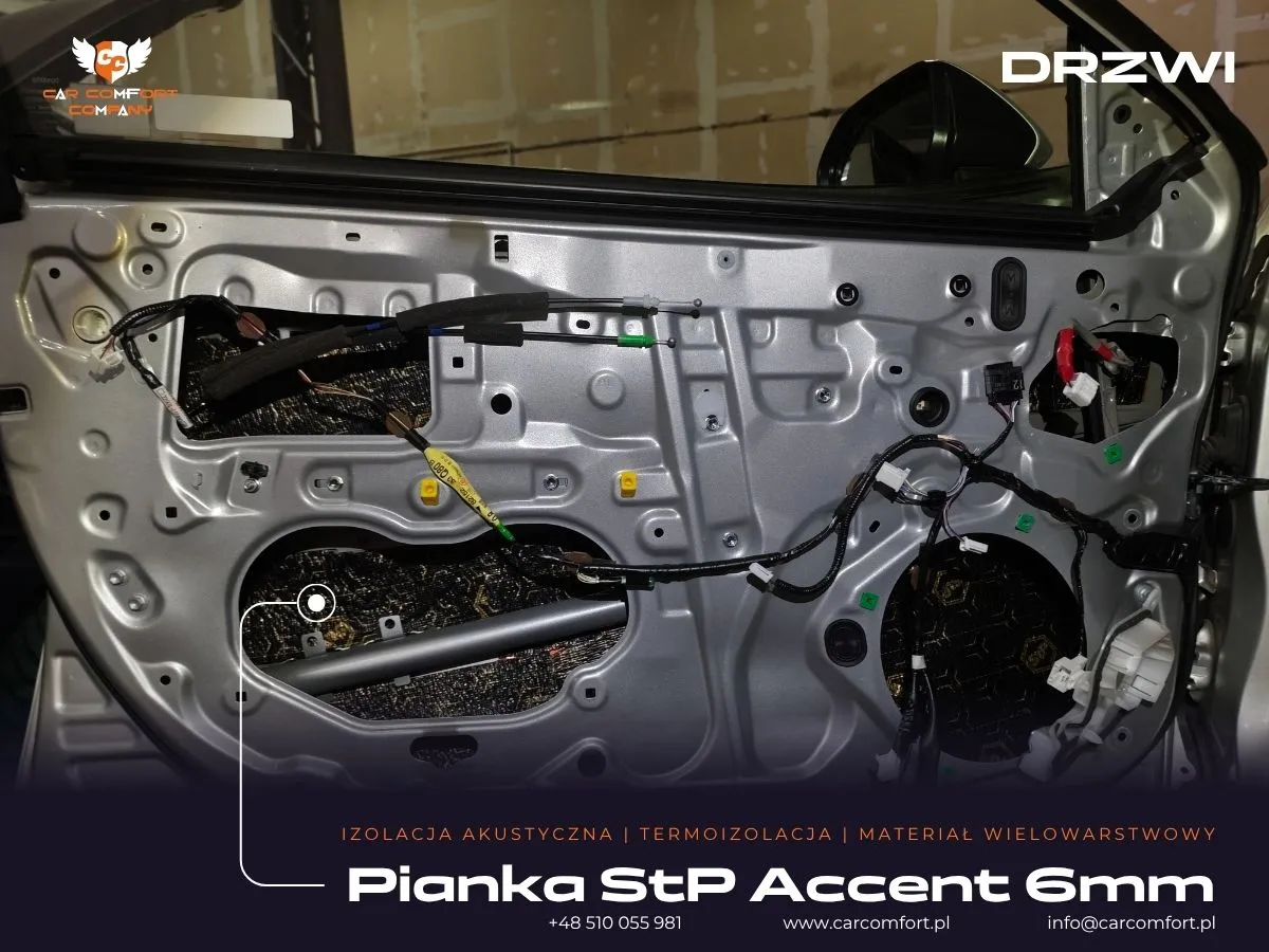 Wyciszenie drzwi matą StP Accent w Camry