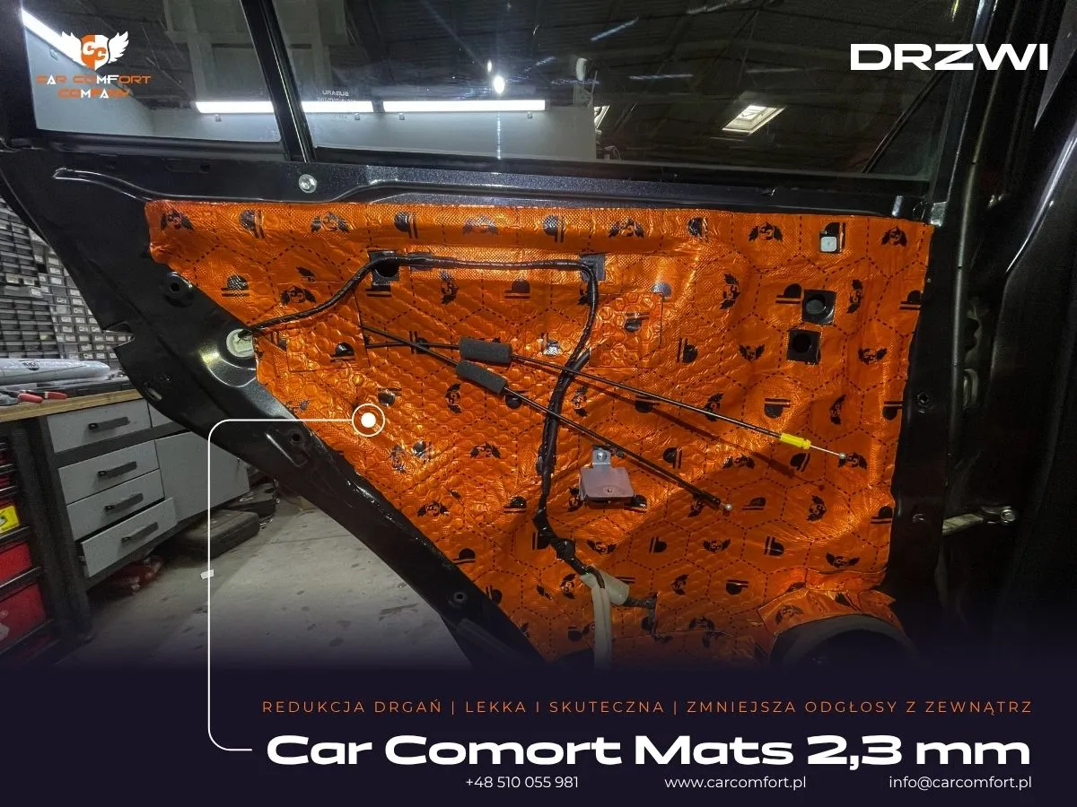 Mata butylowa Car Comfort Mats na wewnętrznej blasze drzwi Subaru XV.