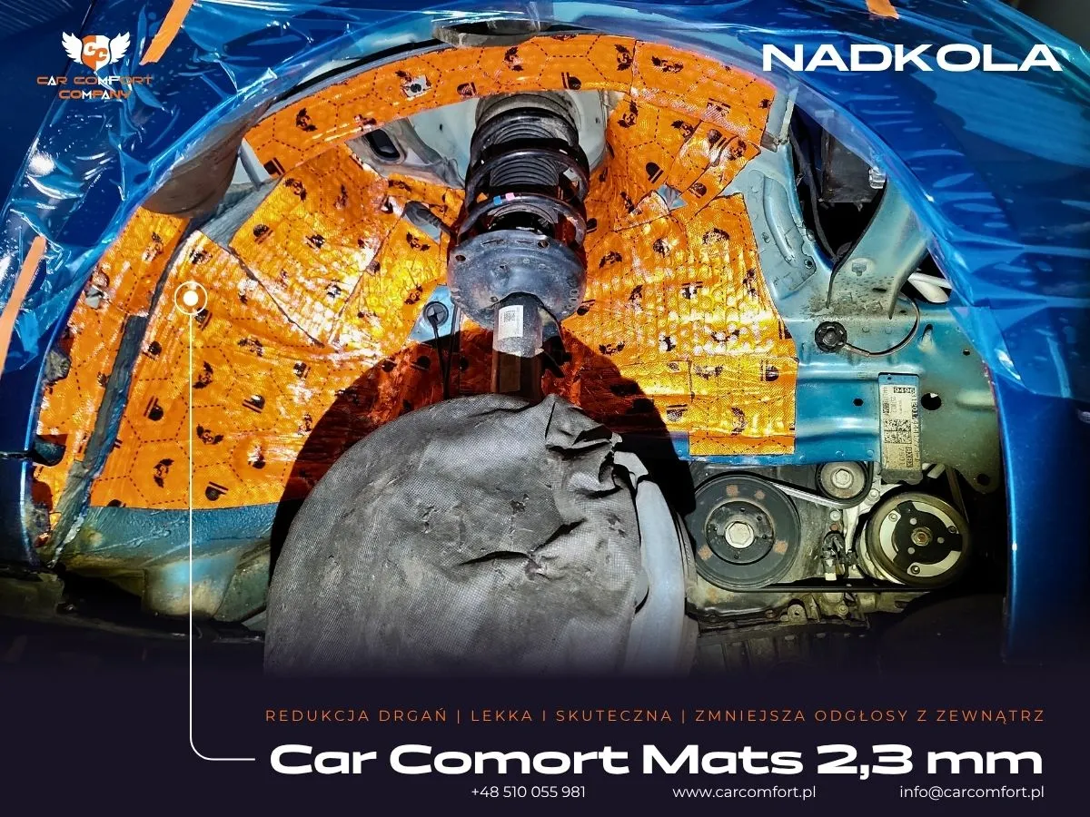 Mata butylowa Car Comfort Mats na metalowym nadkolu Skoda Octavia.