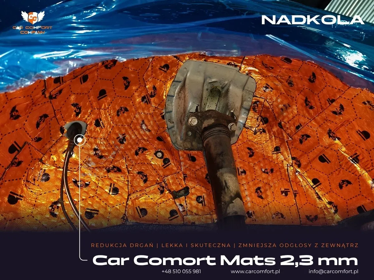 Mata butylowa Car Comfort Mats na metalowym nadkolu Skoda Octavia.