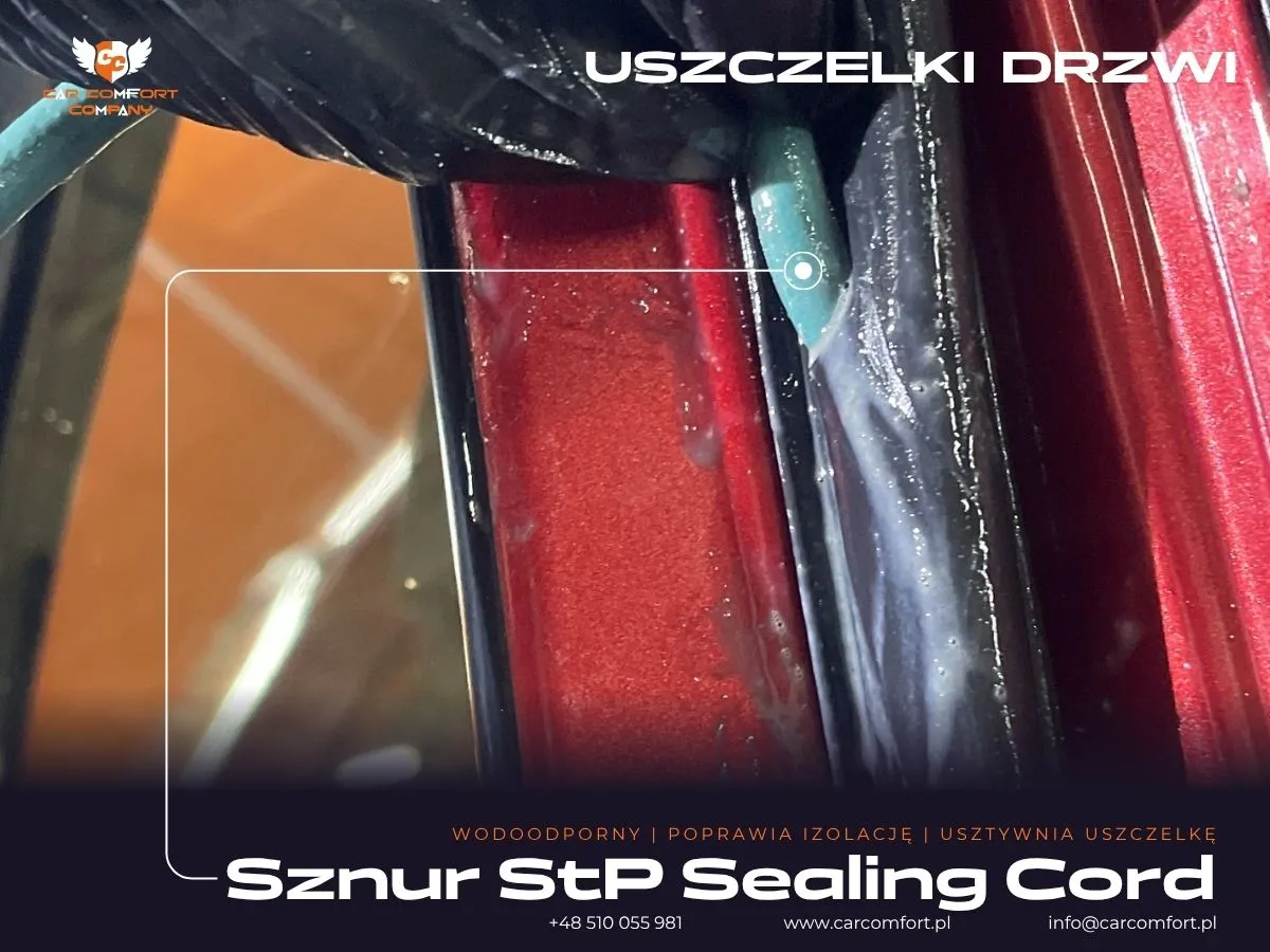 StP Sealing Cord w trakcie aplikacji w profilu uszczelki drzwiowej Mazda 6.