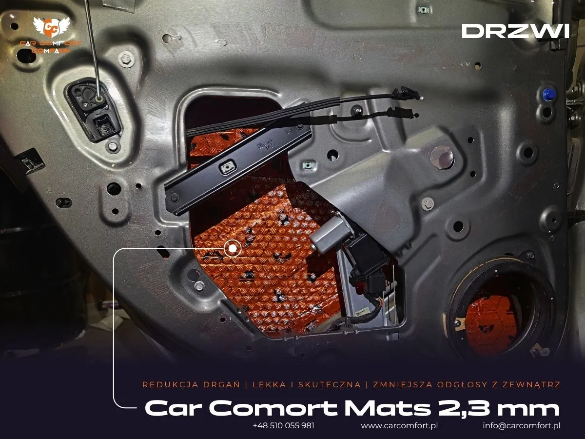 Mata butylowa Car Comfort Mats na wewnętrznej blasze drzwi Opel Astra K.