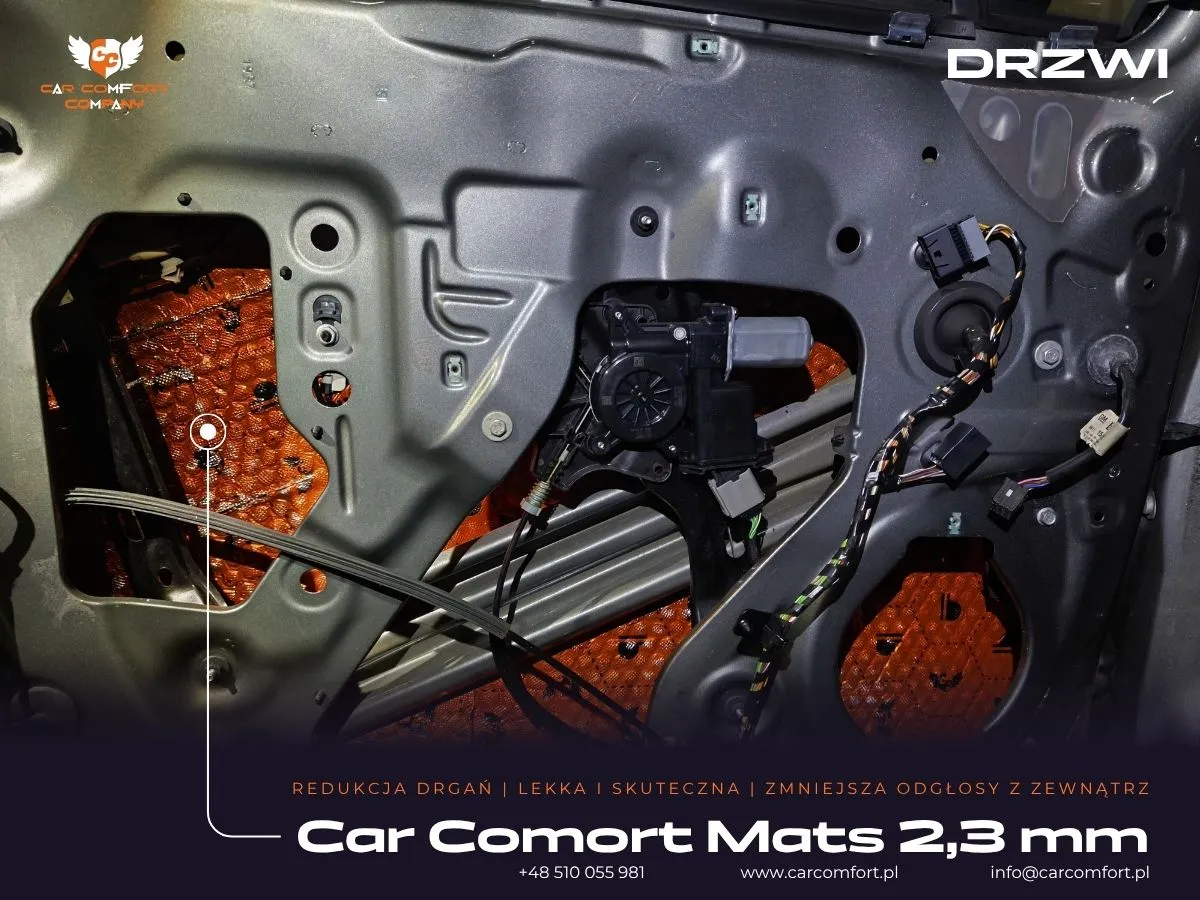 Mata butylowa Car Comfort Mats na wewnętrznej blasze drzwi Opel Astra K.