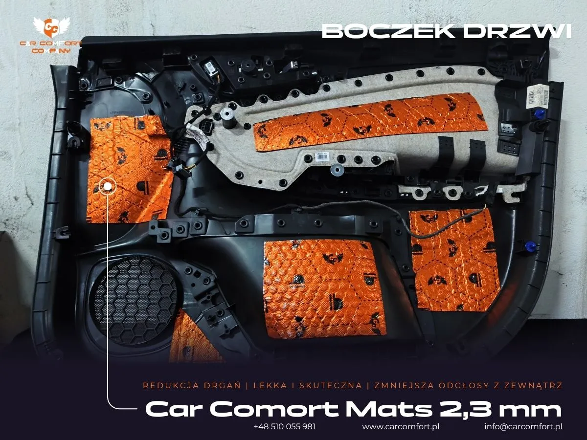 Wygłuszanie boczków drzwi matą Car Comfort Mats w Opel Astra K.