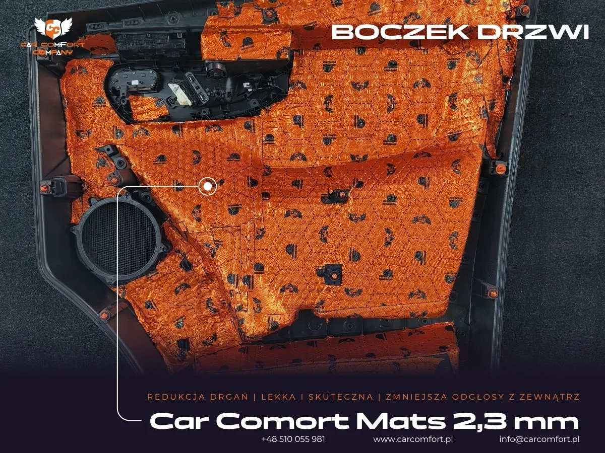 Wyciszenie boczków drzwi matą Car Comfort Mats w Mercedes Sprinter.