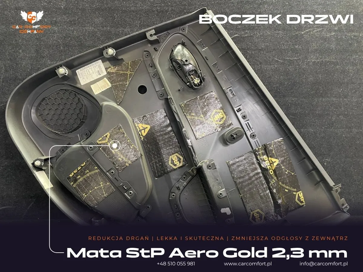 Wygłuszanie boczków drzwi matą StP Aero Gold 2,3mm w Renault Clio 4.