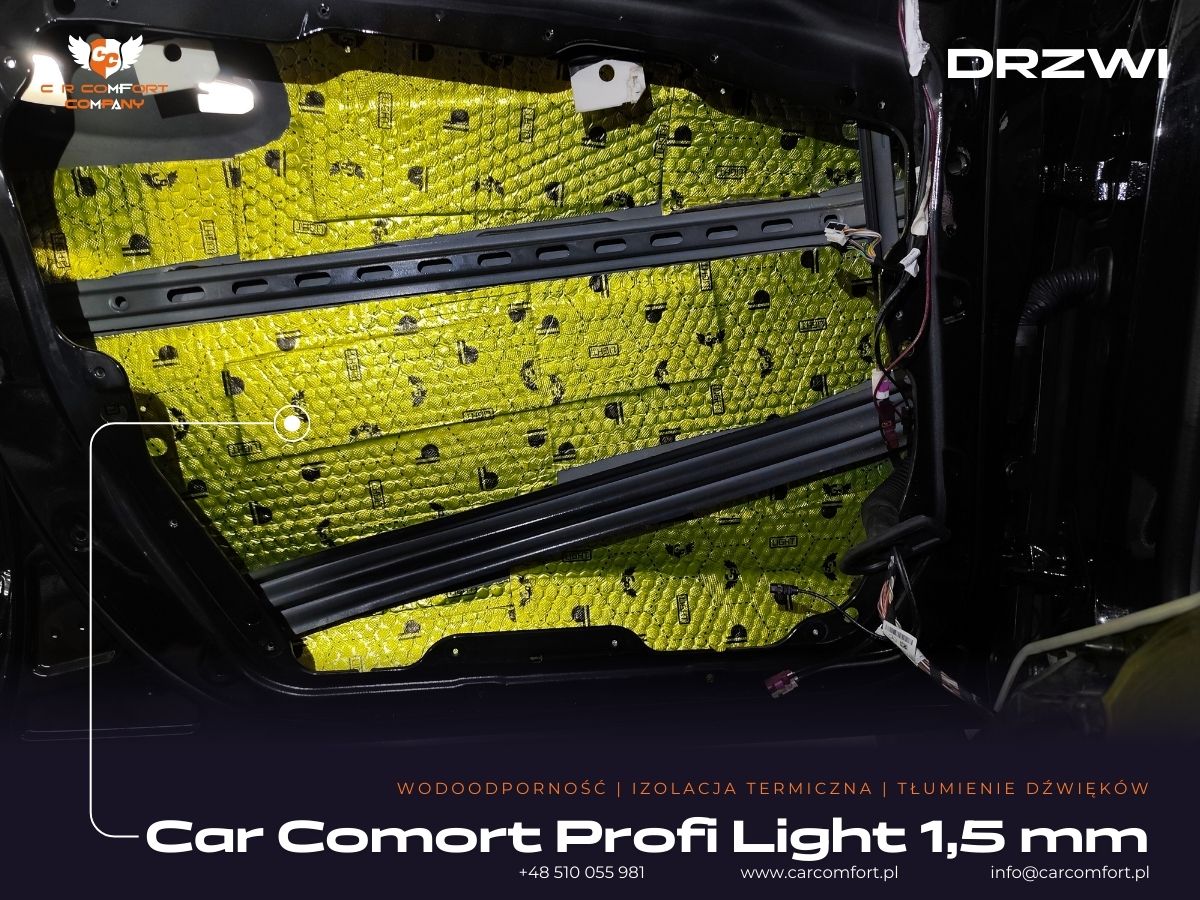 Mercedes GLE wygłuszenie drzwi mata butylowa Car Comfort Profi 1,5 mm – pierwsza warstwa