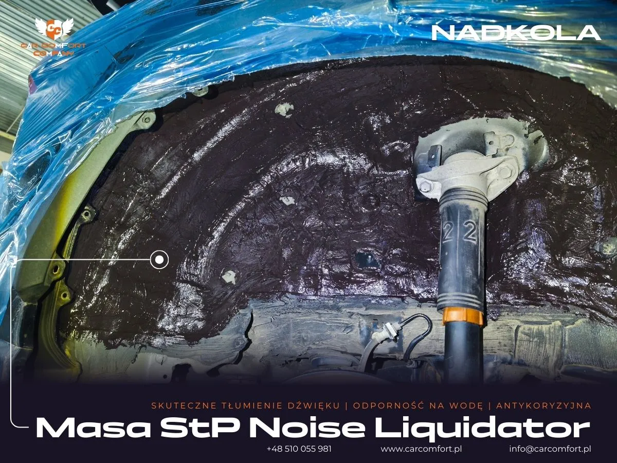 Metalowe nadkola Toyota RAV4 mata butylowa i StP Noise Liquidator