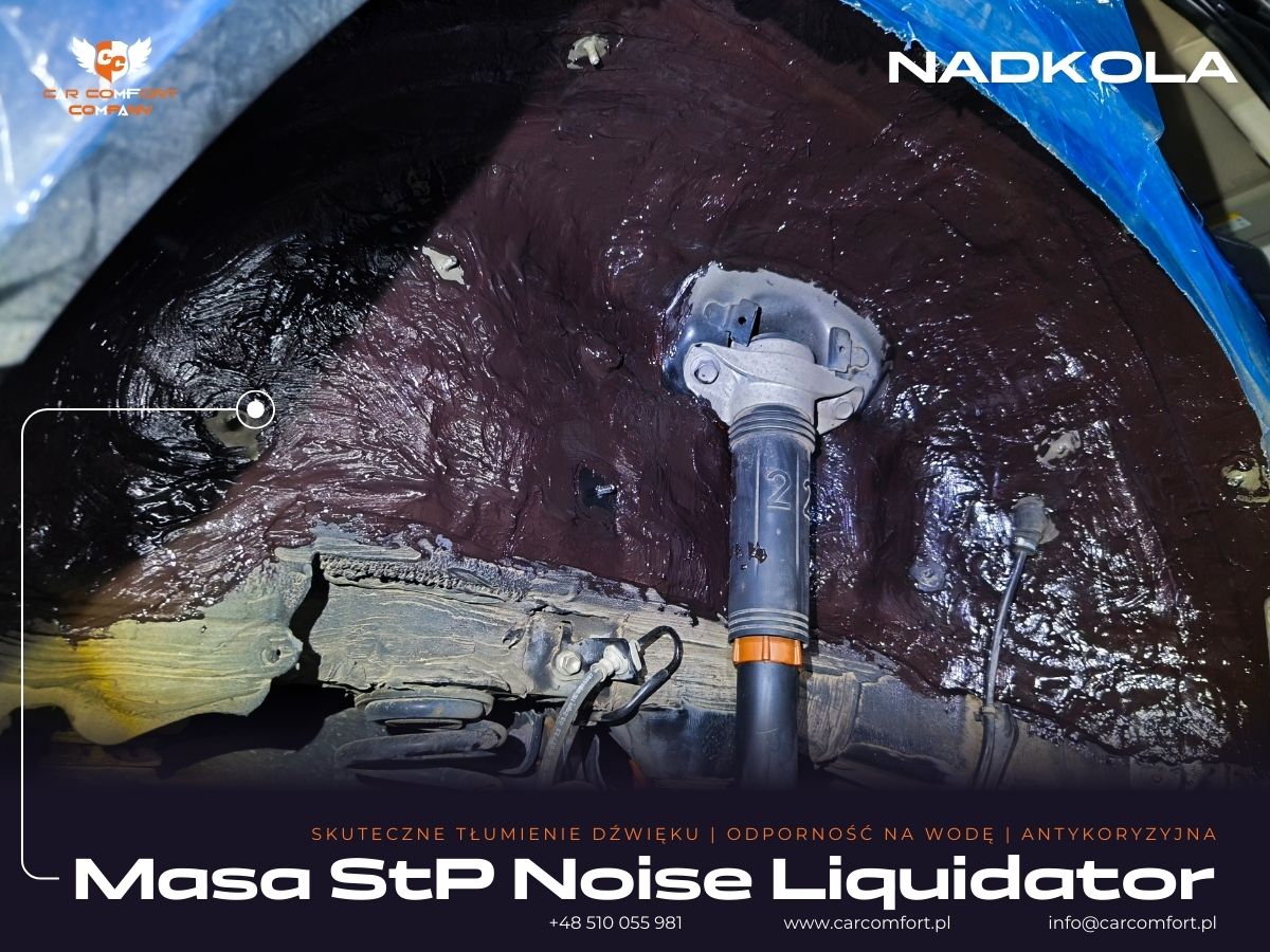 Metalowe nadkola Toyota RAV4 mata butylowa i StP Noise Liquidator