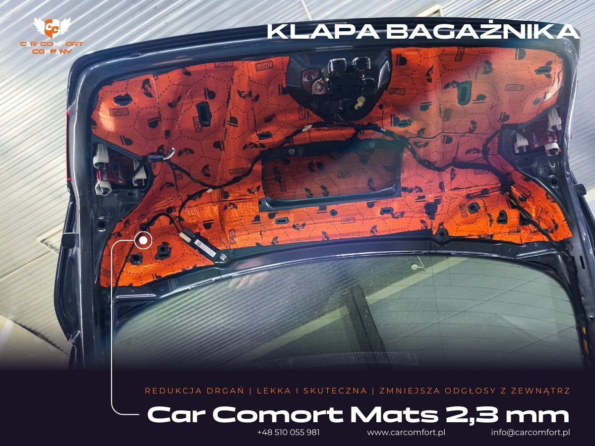 Klapa bagażnika Audi A5 wyciszenie mata butylowa