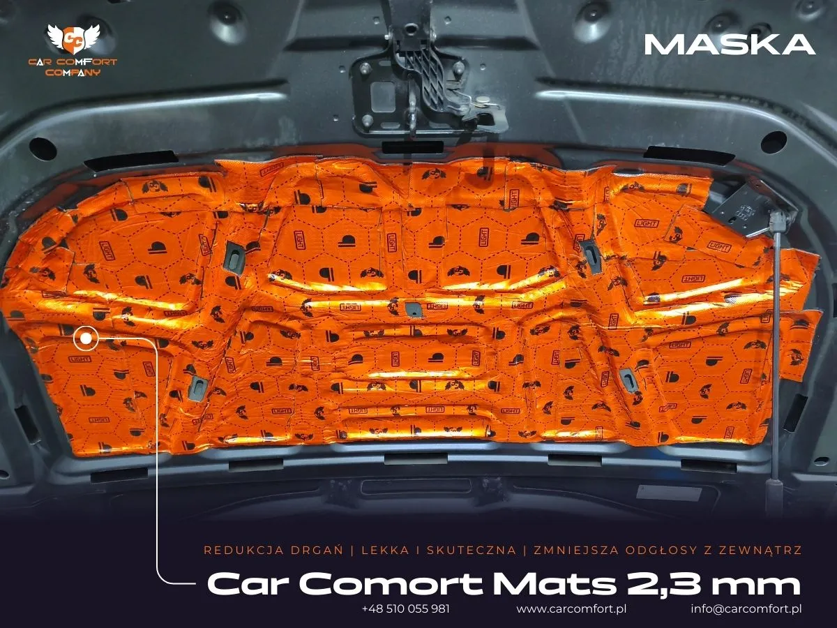 Audi A5 wygłuszenie maski silnika Car Comfort Mats 2,3 mm i Bitmat LT5