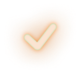 Orange checkmark icon for status or pending action.