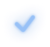 Blue checkmark icon for successful status or verification.
