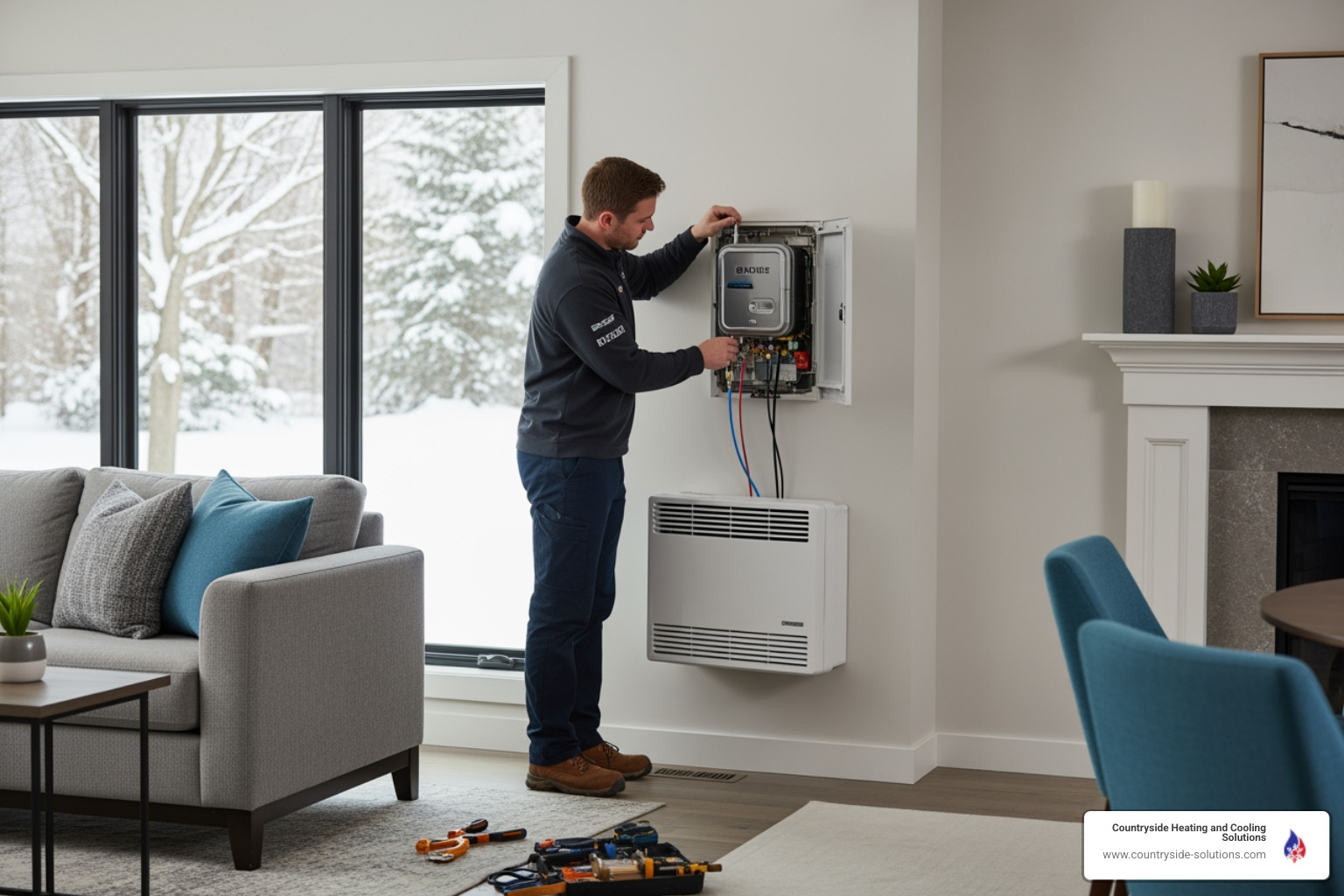 Infographic showing the ductless heater replacement process: assessment and sizing, removal of old system, installation of new outdoor compressor and indoor air handlers, refrigerant connection and electrical setup, system testing and commissioning, and ongoing maintenance schedule - ductless heater replacement wayzata mn Infographic showing the ductless heater replacement process: assessment and sizing, removal of old system, installation of new outdoor compressor and indoor air handlers, refrigerant connection and electrical setup, system testing and commissioning, and ongoing maintenance schedule - ductless heater replacement wayzata mn