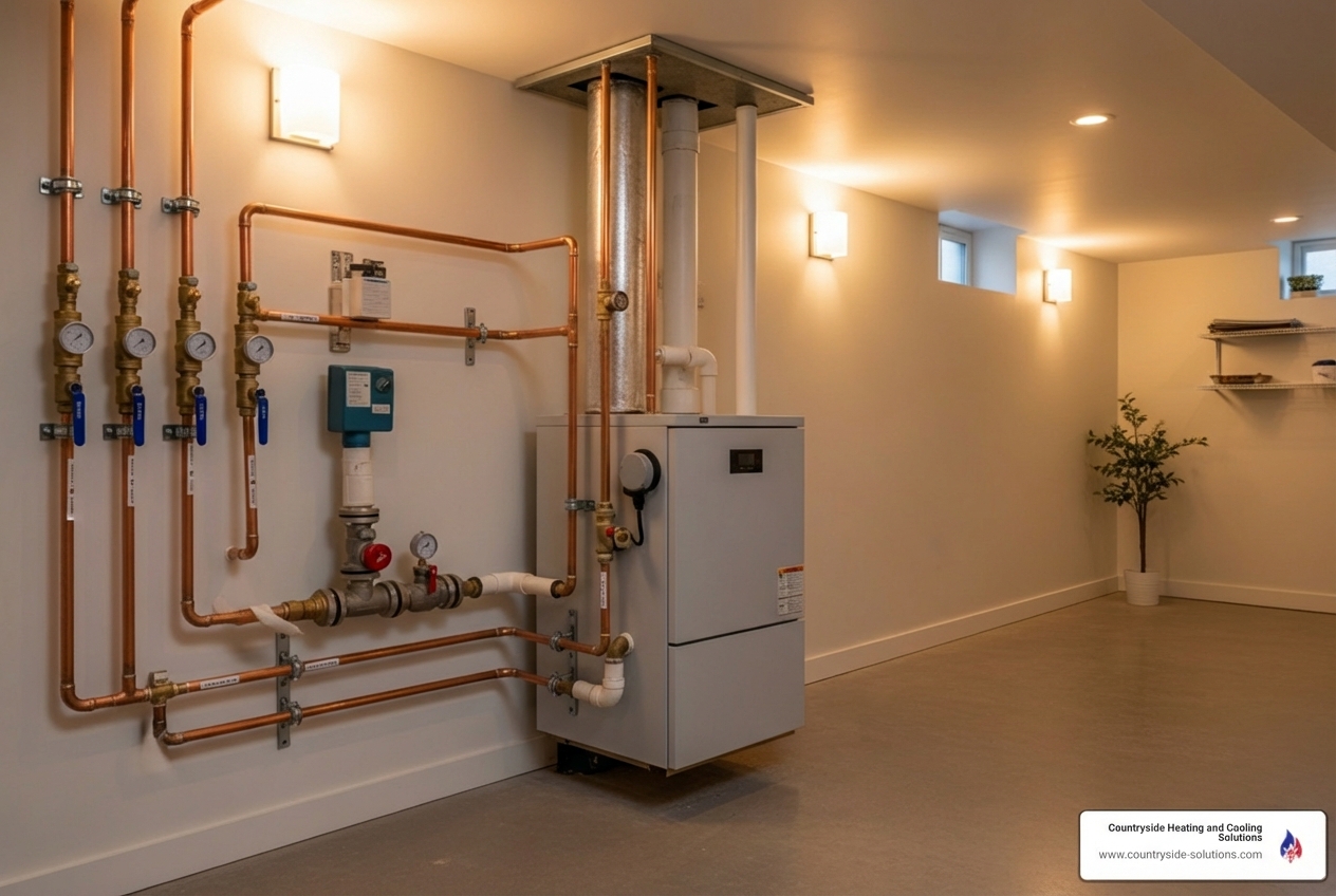 modern boiler in basement - boiler installation minnetonka mn