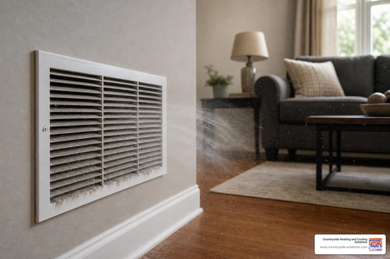 dust circulating in a home with restricted airflow from a dirty filter dust circulating in a home with restricted airflow from a dirty filter
