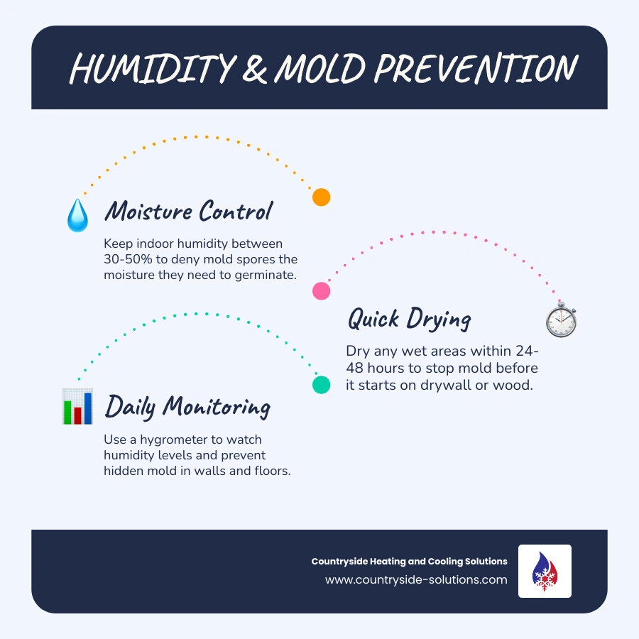 Infographic showing relative humidity levels and corresponding mold risk from safe to very high risk infographic Infographic showing relative humidity levels and corresponding mold risk from safe to very high risk infographic