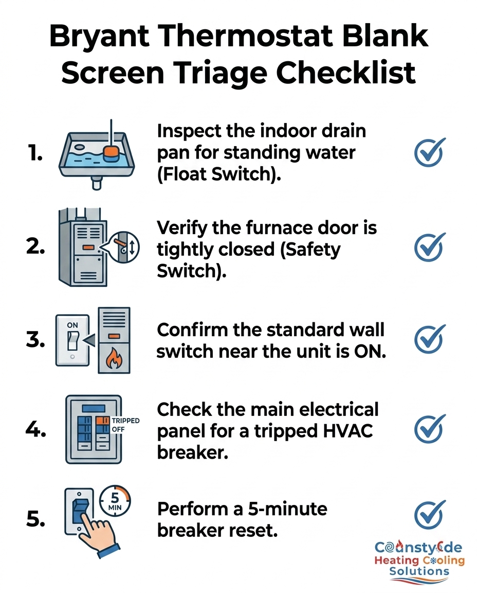 Bryant Thermostat Blank Screen Triage Checklist